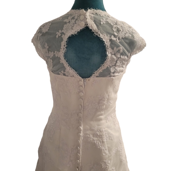 Gorgeous White High Low Wedding Dress Brand New Beautiful Lace and Beading - Picture 3 of 15